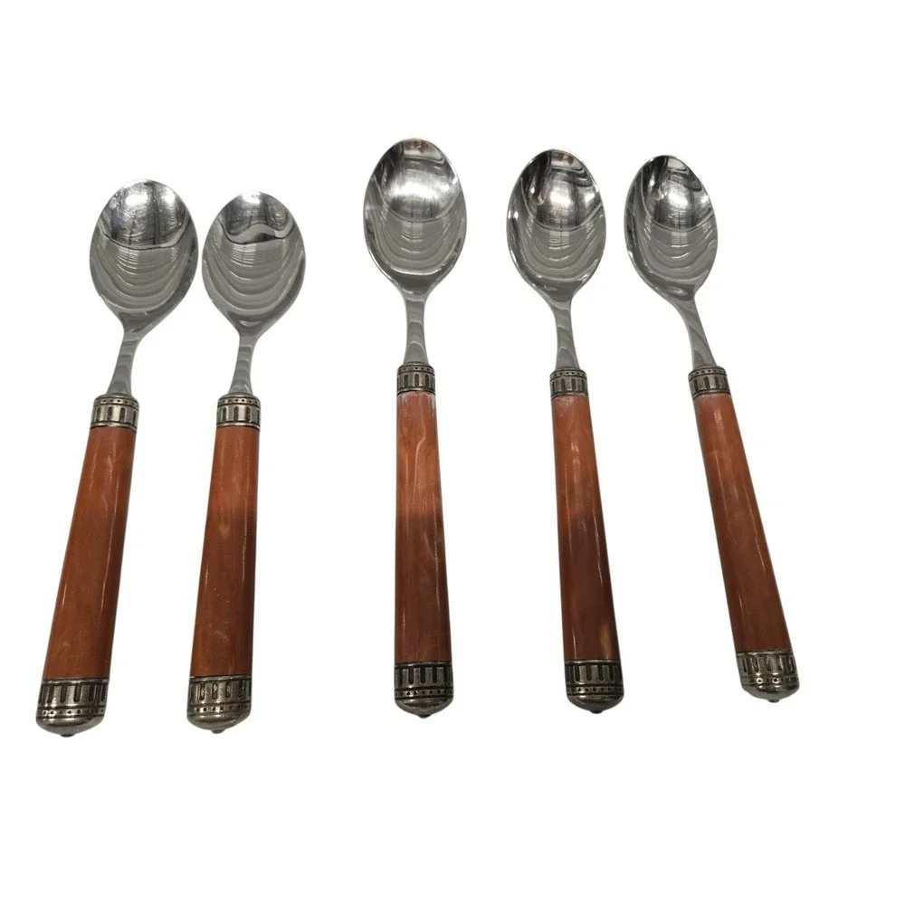 EME Flatware Napoleon 12‎ Pcs Stainless Brown/Silver Marbled 18/10 Italy